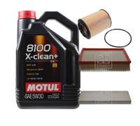 FEBI BILSTEIN Controllo Set 5L Motul 8100 X-CLEAN+ 5W30 Per VW Passat