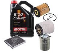 FEBI BILSTEIN Controllo Set 5L Motul 8100 X-Clean+ 5W30 Per VW Polo 6R 1.2