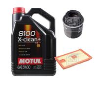 FEBI BILSTEIN Controllo Set 5L Motul 8100 X-Clean+ 5W30 Per VW Polo 6R 6C