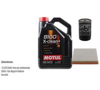 FEBI BILSTEIN Controllo set 5L Motul 8100 X-clean+ 5W30 per VW Sharan 7M 8