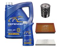 FEBI BILSTEIN Controllo Set 6L MANNOL Defender 10W-40 Per Ford Fiesta Kasten
