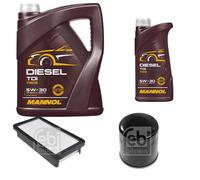 FEBI BILSTEIN Controllo Set 6L MANNOL Diesel TDI 5W-30 Per KIA Rio II JB 1.5