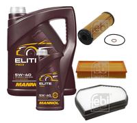 FEBI BILSTEIN Controllo Set 6L MANNOL Elite 5W-40 Per Mercedes-Benz E-Klasse