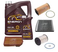 FEBI BILSTEIN Controllo Set 6L MANNOL Energy 5W-30 per Volvo XC90 I D5 AWD