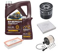 FEBI BILSTEIN Controllo set 6L MANNOL Energy Premium 5W-30 per Dacia Logan