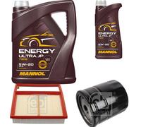 FEBI BILSTEIN Controllo Set 6L MANNOL Energy Ultra JP 5W-20 Per Ford Mondeo