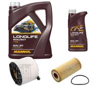 FEBI BILSTEIN Controllo set 6L MANNOL Longlife 504/507 5W-30 per Audi A5