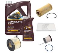 FEBI BILSTEIN Controllo Set 6L MANNOL LONGLIFE 504/507 5W-30 Per Audi A5