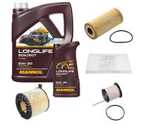 FEBI BILSTEIN Controllo set 6L MANNOL Longlife 504/507 5W-30 per Audi A5