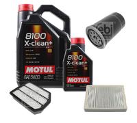 FEBI BILSTEIN Controllo Set 6L Motul 8100 X-CLEAN+ 5W30 Per KIA Magentis MG