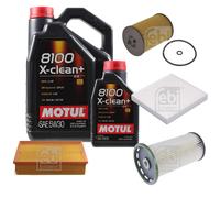 FEBI BILSTEIN Controllo Set 6L Motul 8100 X-Clean+ 5W30 Per VW Passat