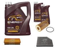FEBI BILSTEIN Controllo Set 7 L MANNOL Energy 5W-30 per Audi A5 Sportback S5