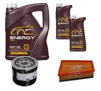 FEBI BILSTEIN Controllo Set 7 L MANNOL Energy 5W-30 per Renault Fluence 2.0