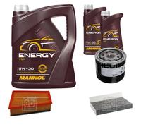 FEBI BILSTEIN Controllo Set 7 L MANNOL Energy 5W-30 per Renault Fluence 2.0