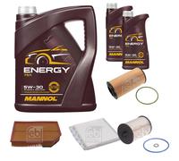 FEBI BILSTEIN Controllo Set 7 L MANNOL Energy 5W-30 per Volvo XC90 I D5 AWD