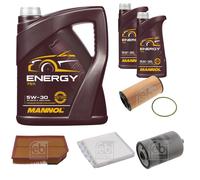 FEBI BILSTEIN Controllo Set 7 L MANNOL Energy 5W-30 per Volvo XC90 I D5 AWD