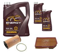 FEBI BILSTEIN Controllo Set 7 L MANNOL Energy 5W-30 per Volvo XC90 I D5 AWD