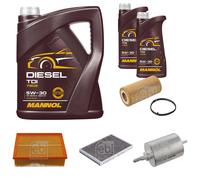 FEBI BILSTEIN Controllo Set 7L MANNOL Diesel TDI 5W-30 Per Audi A4 Cabriolet