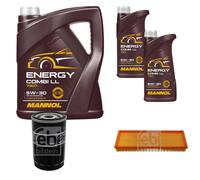 FEBI BILSTEIN Controllo Set 7L MANNOL Energy Combi LL 5W-30 Per Ford Mondeo