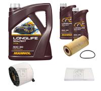 FEBI BILSTEIN Controllo set 7L MANNOL Longlife 504/507 5W-30 per Audi A5
