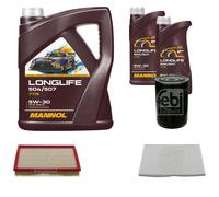 FEBI BILSTEIN Controllo set 7L MANNOL Longlife 504/507 5W-30 per Audi A6 4A