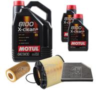 FEBI BILSTEIN Controllo Set 7L Motul 8100 X-Clean+ 5W30 Per Audi A5