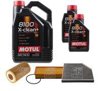 FEBI BILSTEIN Controllo Set 7L Motul 8100 X-Clean+ 5W30 Per Audi A5