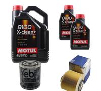 FEBI BILSTEIN Controllo Set 7L Motul 8100 X-Clean+ 5W30 Per Audi A6 Avant