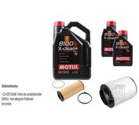 FEBI BILSTEIN Controllo Set 7L Motul 8100 X-Clean+ 5W30 Per Audi A8 4H2