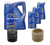 FEBI BILSTEIN Controllo Set 8L MANNOL Defender 10W-40 per Peugeot Partner