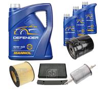 FEBI BILSTEIN Controllo Set 8L MANNOL Defender 10W-40 Per Saab 9-5 YS3E 2.0