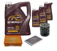 FEBI BILSTEIN Controllo Set 8L MANNOL Energy 5W-30 per Audi A4 Cabriolet 2.4