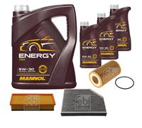 FEBI BILSTEIN Controllo Set 8L MANNOL Energy 5W-30 per Audi A5 Sportback S5