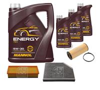 FEBI BILSTEIN Controllo Set 8L MANNOL Energy 5W-30 per Audi A5 Sportback S5
