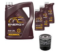 FEBI BILSTEIN Controllo Set 8L MANNOL Energy 5W-30 per Ford Kuga II 2.0 TDCi