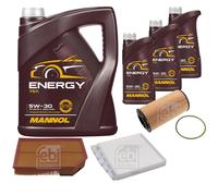 FEBI BILSTEIN Controllo Set 8L MANNOL Energy 5W-30 per Volvo XC90 I D5 AWD