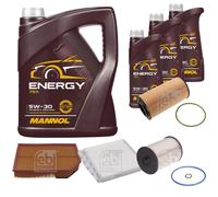 FEBI BILSTEIN Controllo Set 8L MANNOL Energy 5W-30 per Volvo XC90 I D5 AWD
