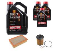 FEBI BILSTEIN Controllo Set 8L Motul 8100 X-CLEAN+ 5W30 Per BMW 7ER E65