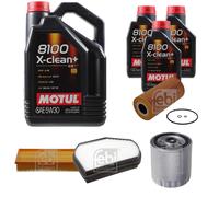 FEBI BILSTEIN Controllo Set 8L Motul 8100 X-Clean+ 5W30 Per Mercedes-Benz