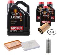 FEBI BILSTEIN Controllo Set 8L Motul 8100 X-CLEAN+ 5W30 Per VW Transporter