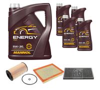 FEBI BILSTEIN Controllo Set 9L MANNOL Energy 5W-30 Per Saab 9-3 YS3F 2.2 TiD