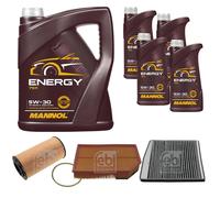 FEBI BILSTEIN Controllo Set 9L MANNOL Energy 5W-30 per Volvo XC90 I D5 AWD