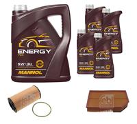 FEBI BILSTEIN Controllo Set 9L MANNOL Energy 5W-30 per Volvo XC90 I D5 AWD