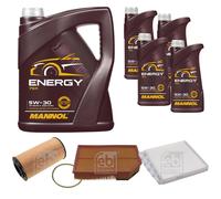 FEBI BILSTEIN Controllo Set 9L MANNOL Energy 5W-30 per Volvo XC90 I D5 AWD
