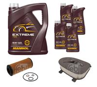 FEBI BILSTEIN Controllo Set 9L MANNOL Extreme 5W-40 Per BMW X5 E70 xDrive30d