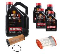 FEBI BILSTEIN Controllo Set 9L Motul 8100 X-CLEAN+ 5W30 Per Audi A8 4E 3.0
