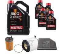 FEBI BILSTEIN Controllo Set 9L Motul 8100 X-Clean+ 5W30 Per Audi Q5 8RB 3.0