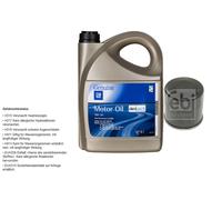 FEBI BILSTEIN Filtro Olio 5L GM GENERAL MOTORS 5W-30 DEXOS2 Per OPEL AGILA (B)