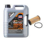 FEBI BILSTEIN Filtro Olio 5L Liqui Moly Top Tec 4200 5W-30 Per Mercedes-Benz