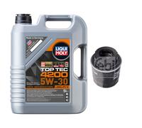 FEBI BILSTEIN Filtro Olio 5L Liqui Moly Top Tec 4200 5W-30 Per VW Polo 6R 6C 1.2